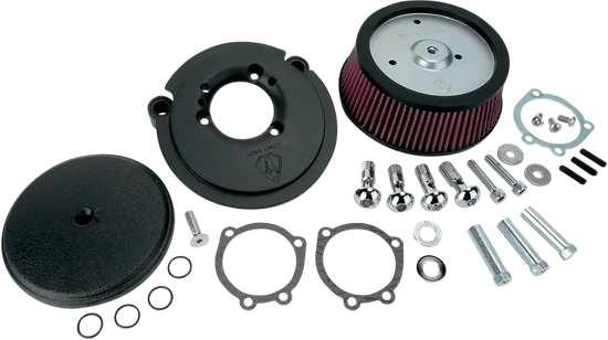 Arlen Ness Big Sucker Stage 1 Air Filter Kit w Cover Wrinkle Black 2