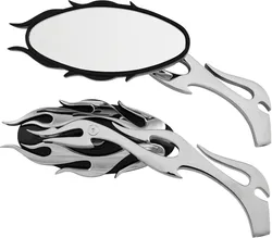 Harddrive Black Chrome Flame Mirrors Set