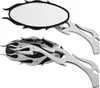 Harddrive Black Chrome Flame Mirrors Set