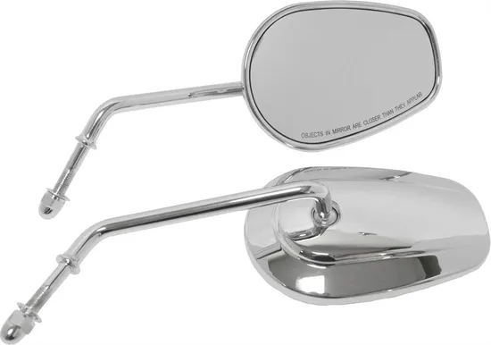 Harddrive Chrome Tapered Long Stem OE Style Side Mirror Pr