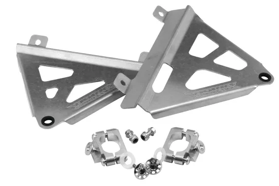 Works Silver Aluminum Radiator Brace Guard for Honda CRF450R RX