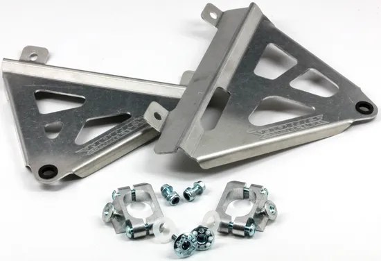 Works Silver Aluminum Radiator Brace Guard for Honda CRF450R RX