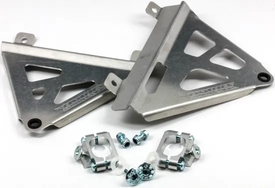 Works Silver Aluminum Radiator Brace Guard for Honda CRF450R RX RWE
