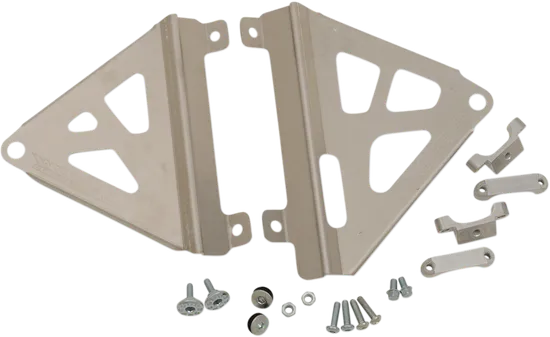 Works Silver Aluminum Radiator Brace Guard for Honda CRF450R RX RWE