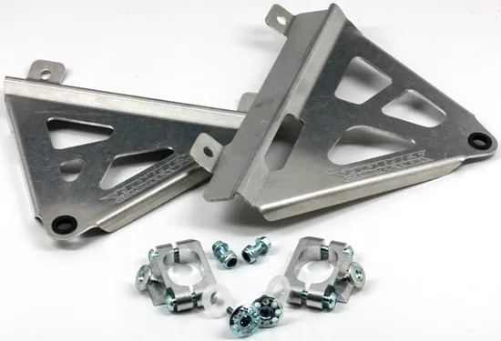 Works Silver Aluminum Radiator Brace Guard for Honda CRF250R RX
