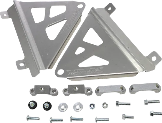 Works Silver Aluminum Radiator Brace Guard for Honda CRF250R RX