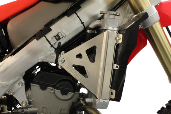 Works Silver Aluminum Radiator Brace Guard for Honda CRF250R RX
