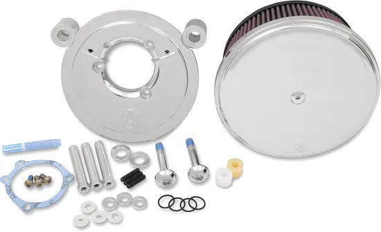 Arlen Ness Big Sucker Stage 2 Air Filter Kit Chrome Red Pre-Oiled 2