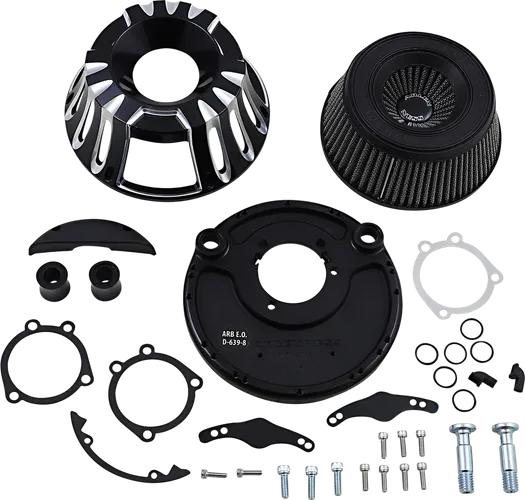 Arlen Ness Inverted Air Cleaner Filter Kit Deep Cut Black