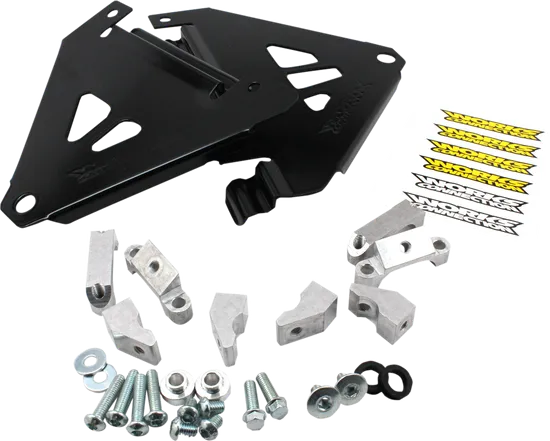 Works Black Aluminum Radiator Brace Guard for Kawasaki KX250 F