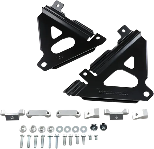 Works Black Aluminum Radiator Brace Guard for Kawasaki KX450