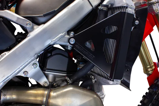 Works Black Aluminum Radiator Brace Guard for Honda CRF450R RX