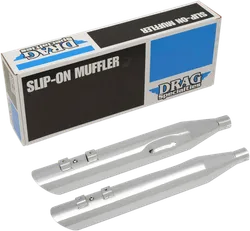 DS Steel Chrome 3.5" Slip On Muffler Set for Harley  FLT FLHT FLHR FLTR