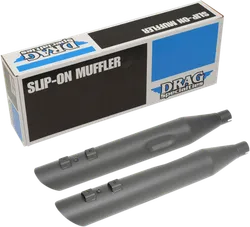 DS Steel Matte Black 3.5" Slip On Muffler Set for Harley FLT FLHT FLHR FLTR