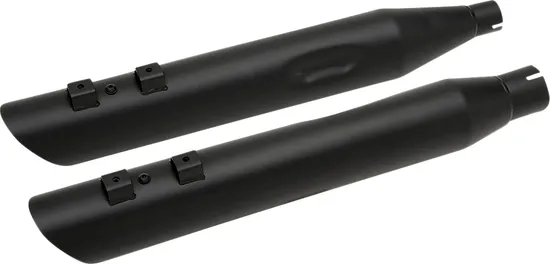 DS Steel Matte Black 3.5" Slip On Muffler Set FLHT FLHTK FLHX FLTRX FLTRU FLTRK 2