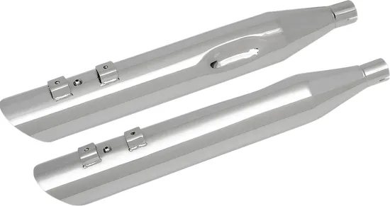 DS Steel Chrome 4" Slip On Muffler Set for Harley  FLT FLHT FLHR FLTR