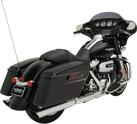 DS Steel Chrome 4" Slip On Muffler Set for FLHT FLHTK FLHX FLTRX FLTRU FLTRK