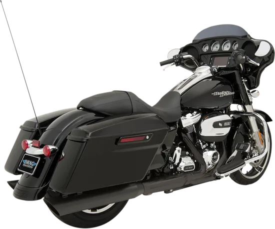 DS Steel Matte Black 4" Slip On Muffler Set FLHT FLHTK FLHX FLTRX FLTRU FLTRK