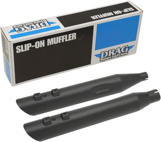 DS Steel Matte Black 4" Slip On Muffler Set FLHT FLHTK FLHX FLTRX FLTRU FLTRK