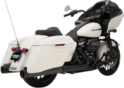 Black 4in Slip Ons Mufflers Set Black End Caps