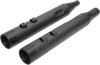 Black 4in Slip Ons Mufflers Set Black End Caps