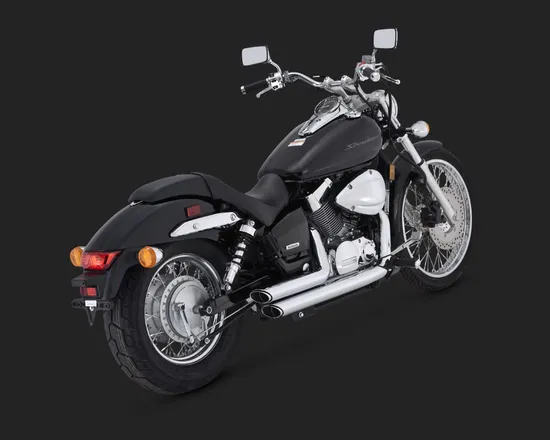 Vance Hines Shortshots Staggered Exhaust Pipe System Chrome