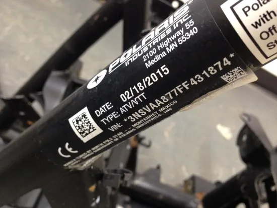 Frame Chassis CLN Ready To Go 2015 Polaris RZR 900 2028 x