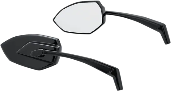 Kuryakyn Phantom Side Mirrors Convex Glass Black Pair