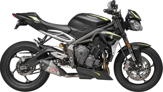 Yosh AT2 Street Slip On SS Exhaust Pipe Works Triumph Street Triple