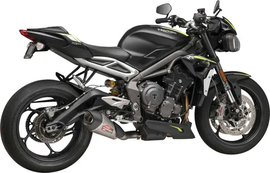 Yosh AT2 Street Slip On SS Exhaust Pipe Works Triumph Street Triple