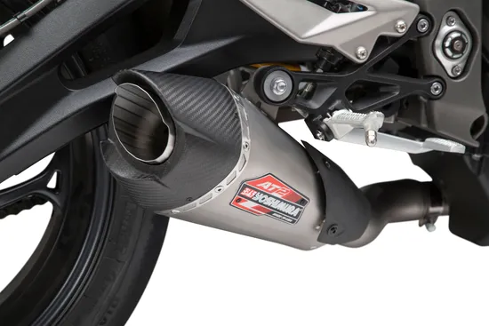 Yosh AT2 Street Slip On SS Exhaust Pipe Works Triumph Street Triple
