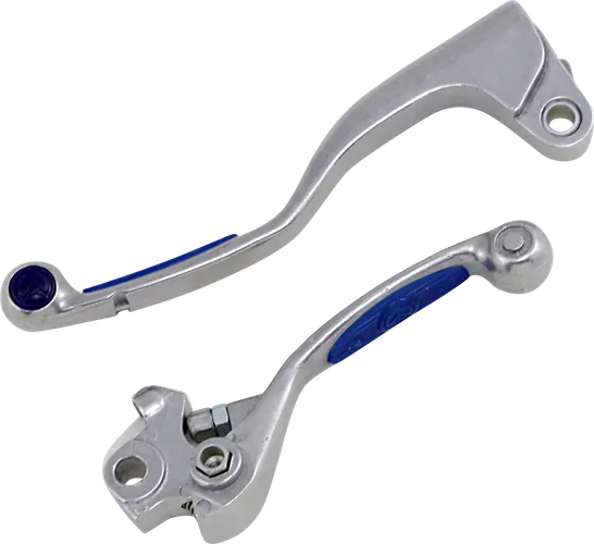 Moose Racing Blue Silver Aluminum Competition Lever Set