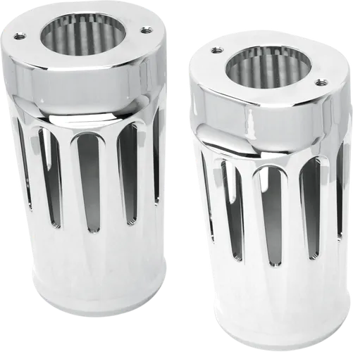 Arlen Ness Aluminum Fork Boot Covers Pair Deep Cut Chrome