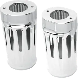 Arlen Ness Aluminum Fork Boot Covers Pair Deep Cut Chrome