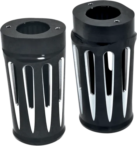 Arlen Ness Aluminum Fork Boot Covers Pair Deep Cut Black