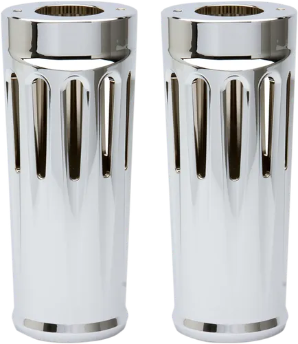 Arlen Ness Aluminum Fork Boot Covers Pair Deep Cut Chrome 2in. Over