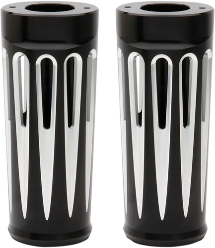 Arlen Ness Aluminum Fork Boot Covers Pair Deep Cut Black 2in. Over