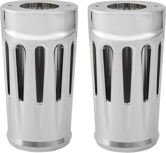 Arlen Ness Aluminum Fork Boot Covers Pair Deep Cut Chrome