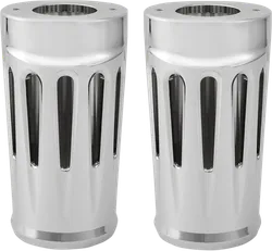 Arlen Ness Aluminum Fork Boot Covers Pair Deep Cut Chrome