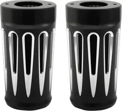 Arlen Ness Aluminum Fork Boot Covers Pair Deep Cut Black