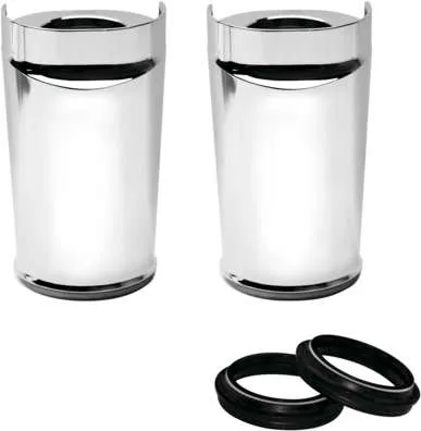 Arlen Ness Fat Tire Fork Boot Covers Pair Chrome