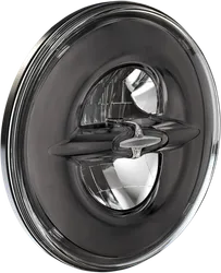 DS 7in Dark Chrome Trim LED Reflector Headlamp Headlight Kit