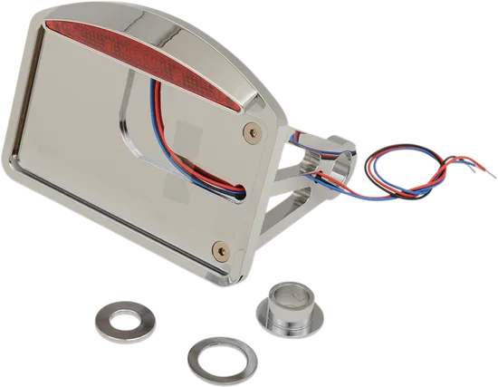 DS Half Moon Aluminum Side Axle Tailight License Plate Horizontal Mount