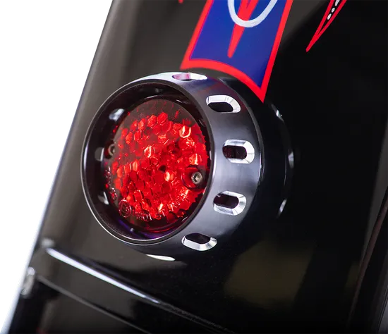 DS Black Round Bobber Bolt On LED Tailight License Plate Mount