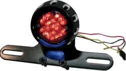 DS Black Round Bobber Bolt On LED Tailight License Plate Mount