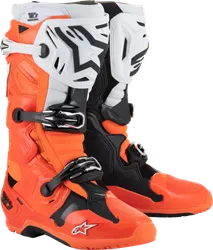 Alpinestars Tech 10 Enduro Boots Adult 13 Black White Fluorescent Orange
