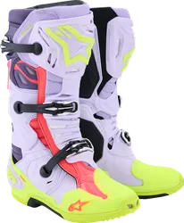 Alpinestars Tech 10 Supervented Boots Adult 7 Purple Pink Fluorescent Yellow