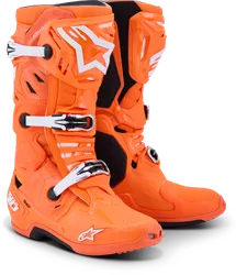 Alpinestars Tech 10 Supervented Boots Adult 10 Fluorescent Orange White Black