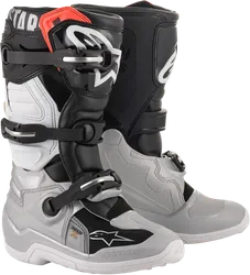 Alpinestars Tech 7S Youth Boots Youth 6 Black Silver White