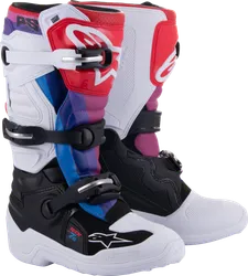 Alpinestars Youth Tech 7S Boots Youth 8 White Rainbow